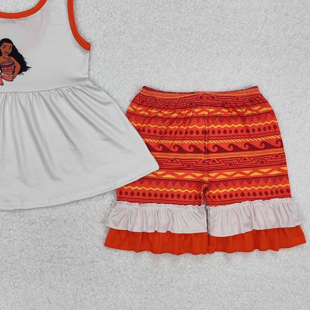 GSSO2057New Rts No Moq 8-9 Days By Air Arrived it Sleeveless tunic ruffle shorts princess girls outfits