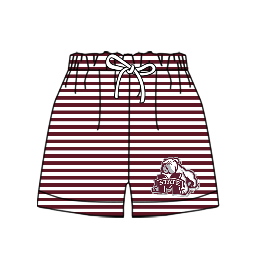 CUSTOM MOQ 5 Cute Comfortable Clothing For Kids Baby Kids Summer Red STATE Stripe Bottom Team Shorts