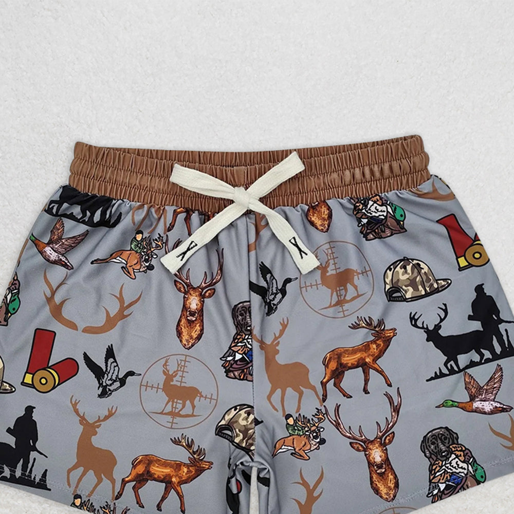 S0471 RTS NO MOQ Children Clothes Summer Boys Swimming shorts Duck deer dog kids boys summer swim trunks