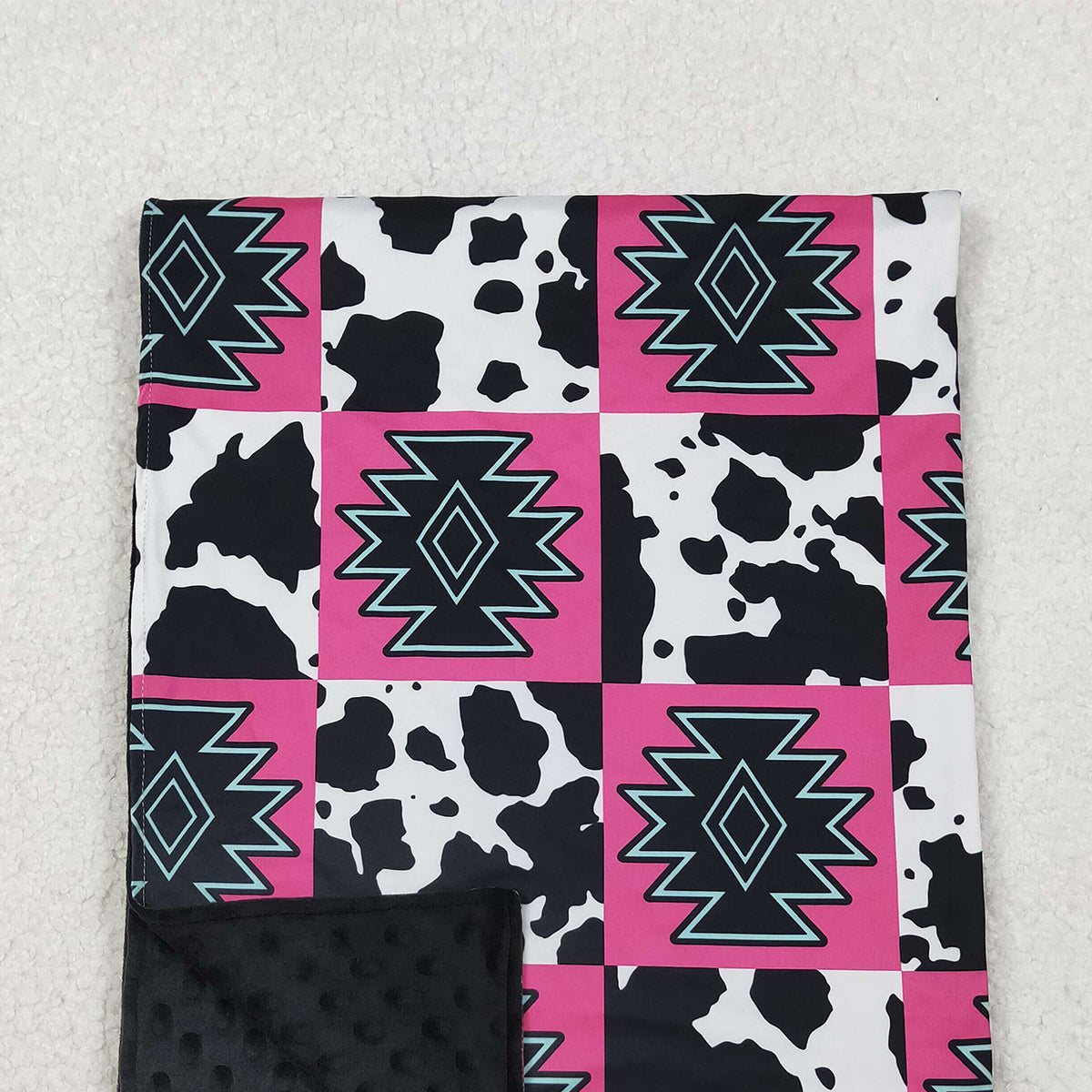 10.16 RTS NO MOQ (In stock)BL0178 Baby Toddler Children Western Aztec Minky Blankets