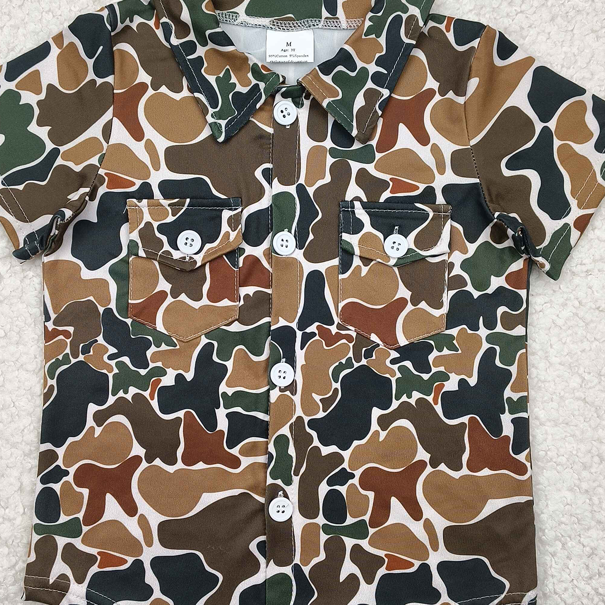 6.27 BT1200 RTS NO MOQ Baby Boys Summer Tops toddler boys clothes camouflage short Sleeve Top