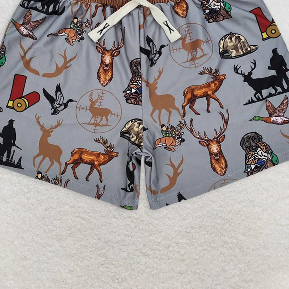 S0471 RTS NO MOQ Children Clothes Summer Boys Swimming shorts Duck deer dog kids boys summer swim trunks