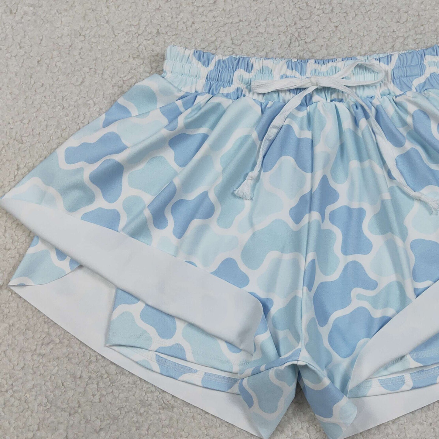 SS0769 RTS NO MOQ (In stock)Light blue camo adult women summer active shorts