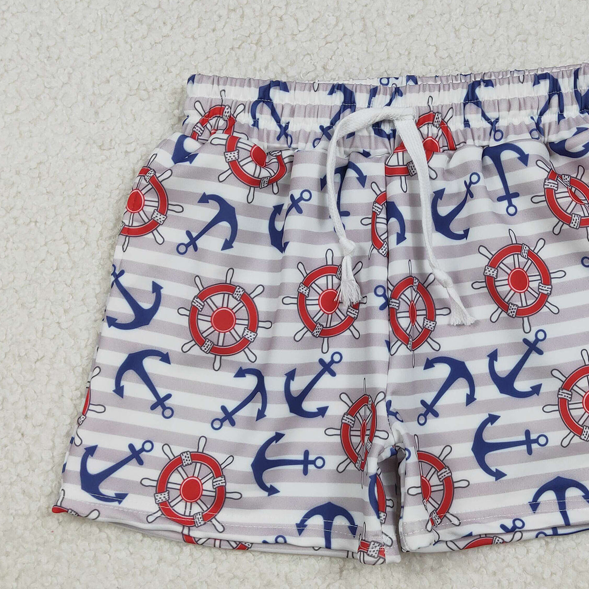 12.9 RTS NO MOQ (In stock)S0589 Baby Boys Summer Shorts Baby Boys Sea World Boats Swimming Trunks Bottom