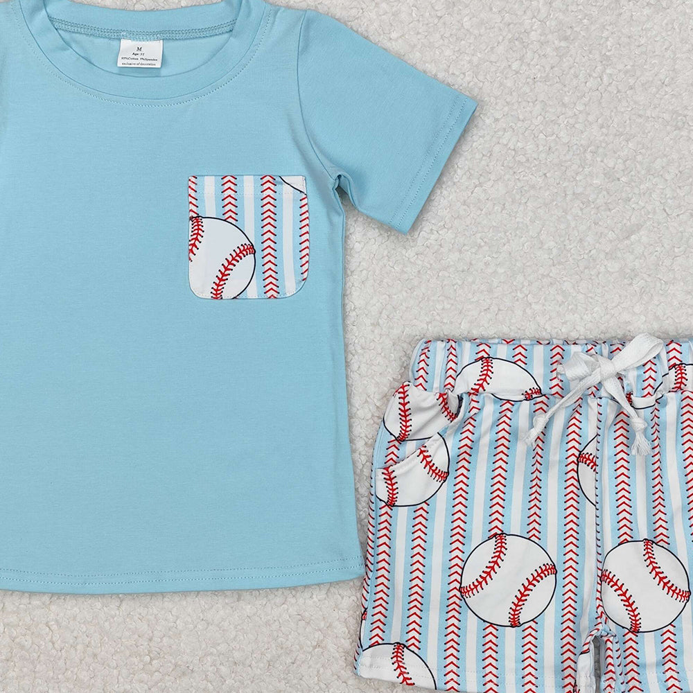 BSSO1317 New Rts No Moq 8-9 Days By Air Arrived it Short sleeves pocket top baseball shorts boys clothes