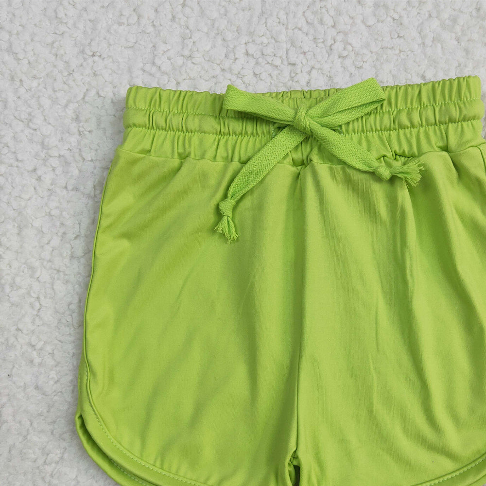 8.25 SS0506RTS NO MOQ Baby Girls Summer Yoga Shorts Baby Girls Aqua Belt Yoga Shorts Bottoms