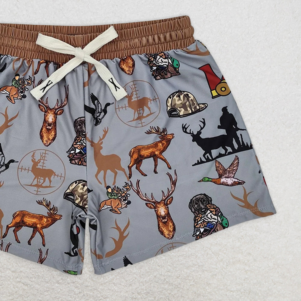 S0471 RTS NO MOQ Children Clothes Summer Boys Swimming shorts Duck deer dog kids boys summer swim trunks