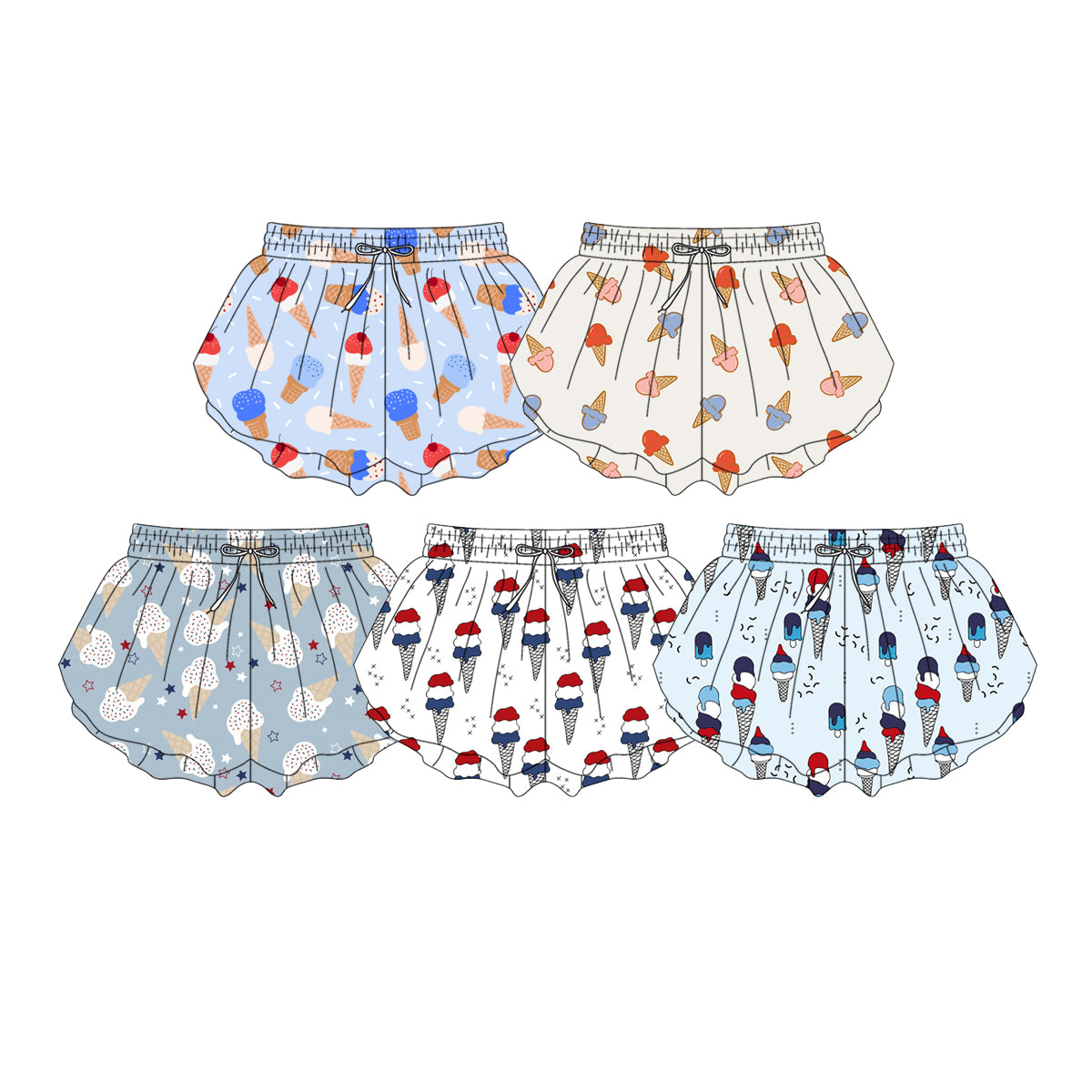 CUSTOM MOQ 5 Sibling Baby Girls Summer Yoga Activewear Bottom Shorts