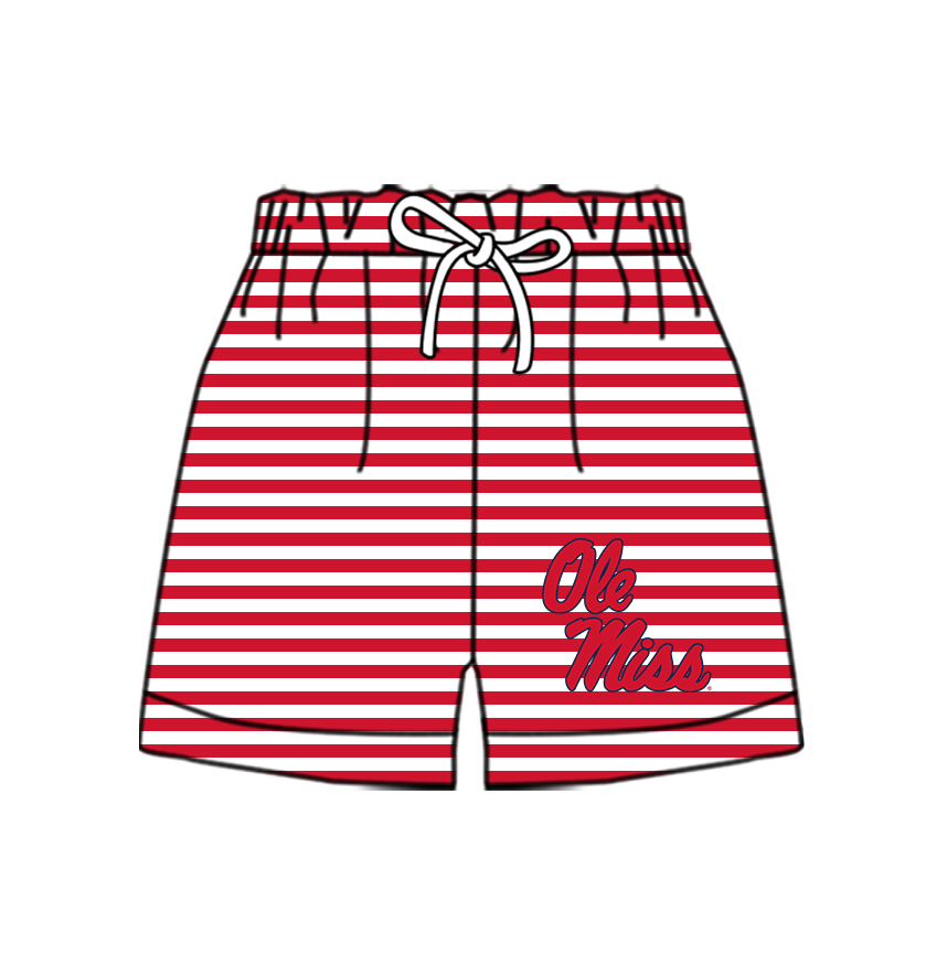 CUSTOM MOQ 5 Cute Comfortable Clothing For Kids Baby Kids Summer Bright Red Stripe Bottom Team Shorts