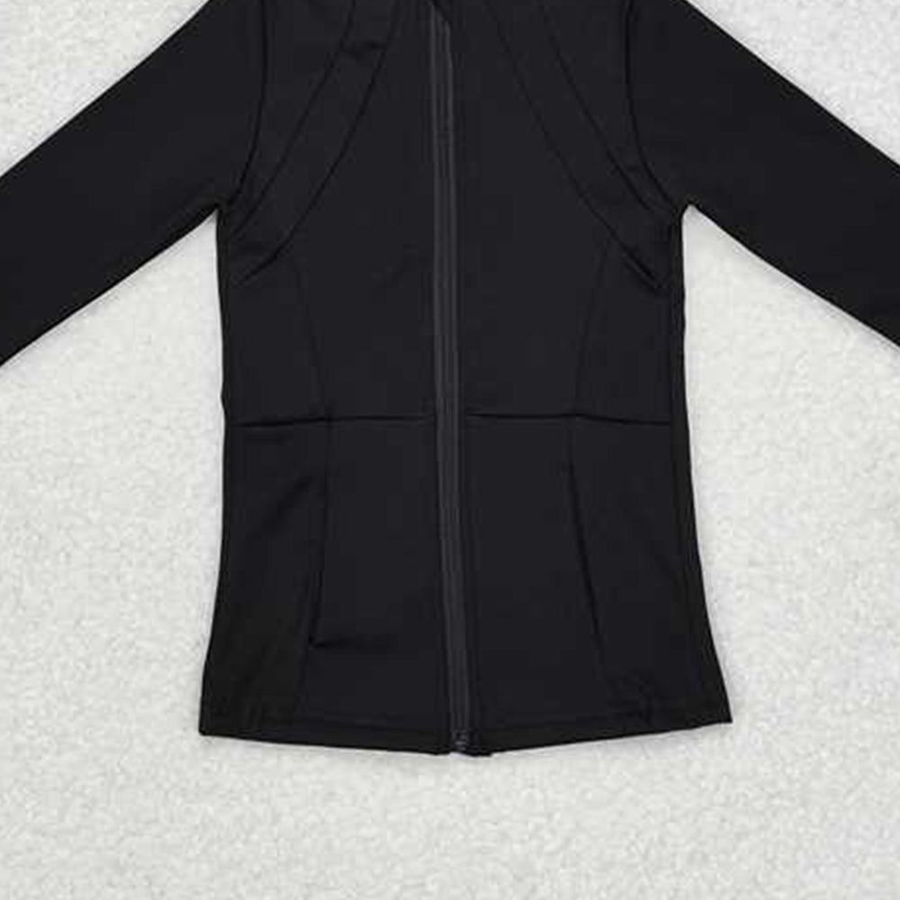 GT0685 New Rts No Moq 8-9 Days By Air Arrived it Back long sleeves zipper baby girls yoga shirt