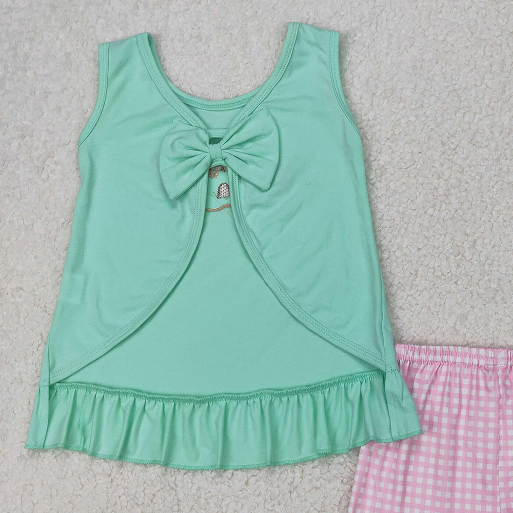 4.08 GSSO1983 RTS NO MOQSleeveless starfish shell castle top shorts girls summer clothes