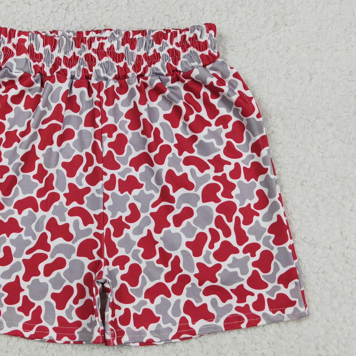 SS0880 RTS NO MOQ (In stock )Elastic camo pockets team kids boys summer shorts