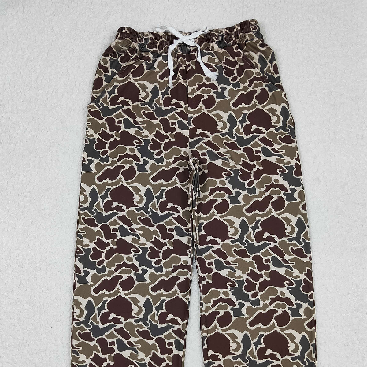 10.15 RTS NO MOQ (In stock)P0906 Adult Women Duck Grey Camo Pocket Bottom Joggers Pants