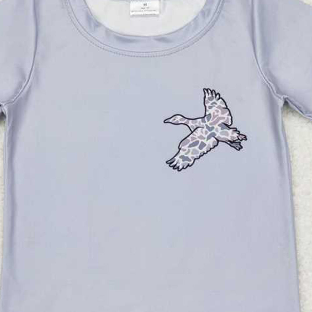 USA Shop (in stock) BT0462 Baby Boys Summer Tops Grey short sleeves camo duck boy shirt