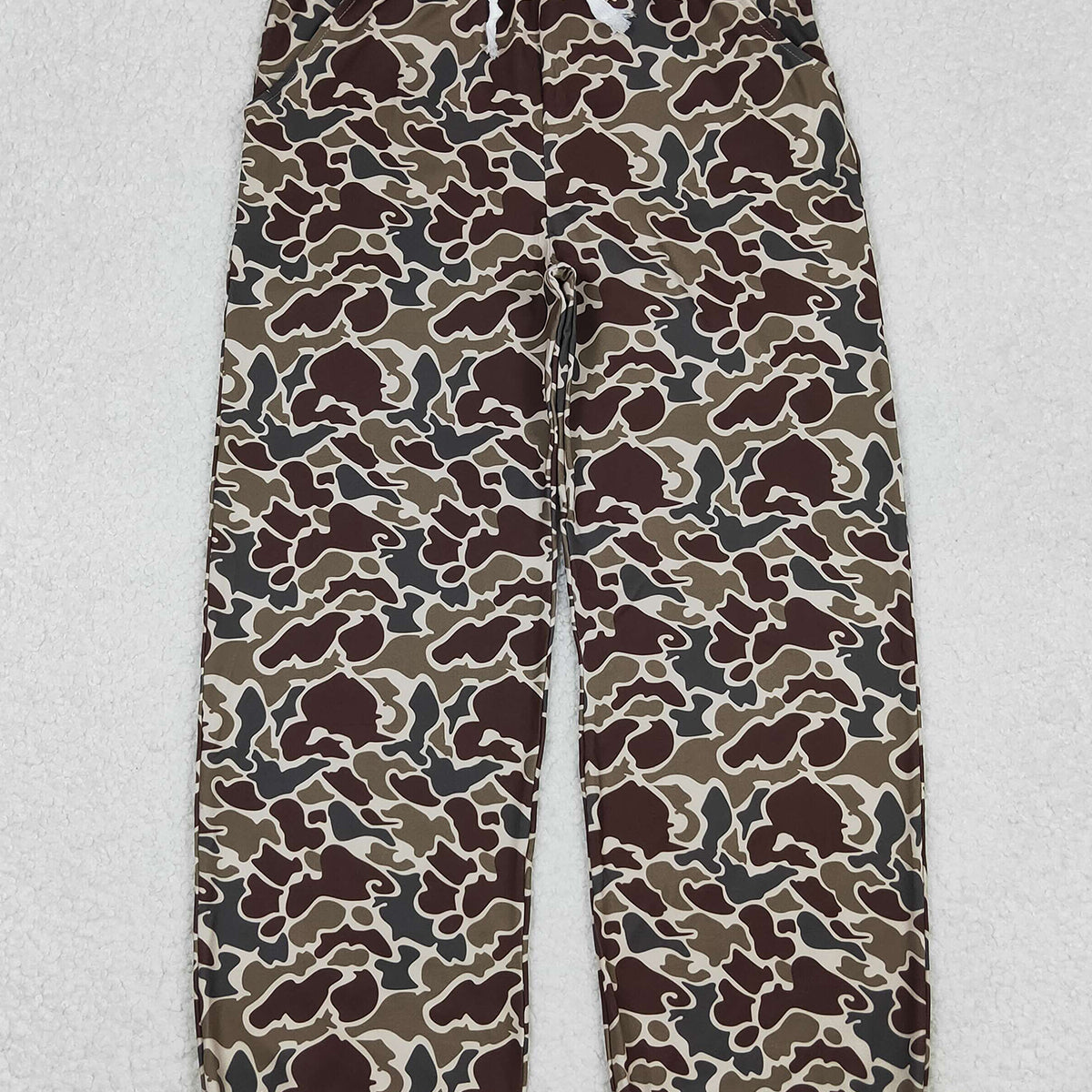 10.15 RTS NO MOQ (In stock)P0906 Adult Women Duck Grey Camo Pocket Bottom Joggers Pants