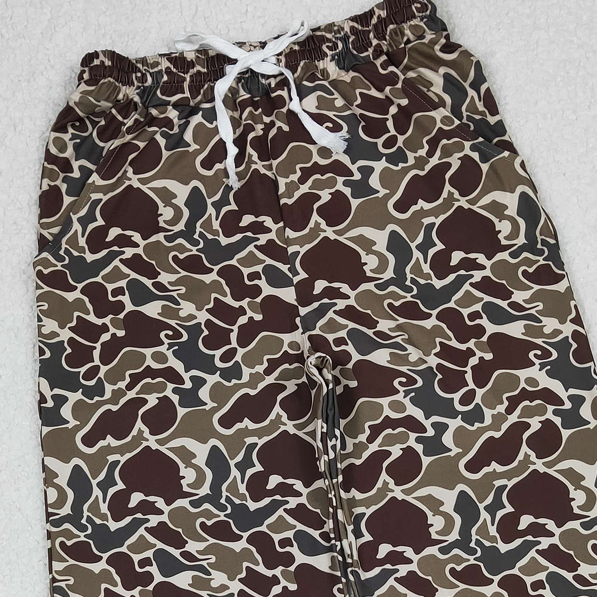 10.15 RTS NO MOQ (In stock)P0906 Adult Women Duck Grey Camo Pocket Bottom Joggers Pants