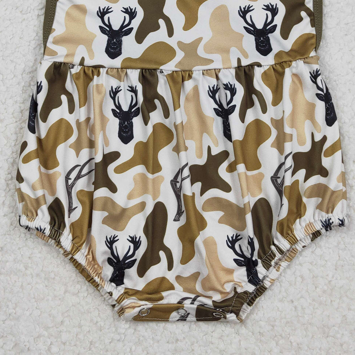 1.27 RTS NO MOQ (In stock)SR3924 Baby Boys Strap Southern Deer Camo Hunting Rompers