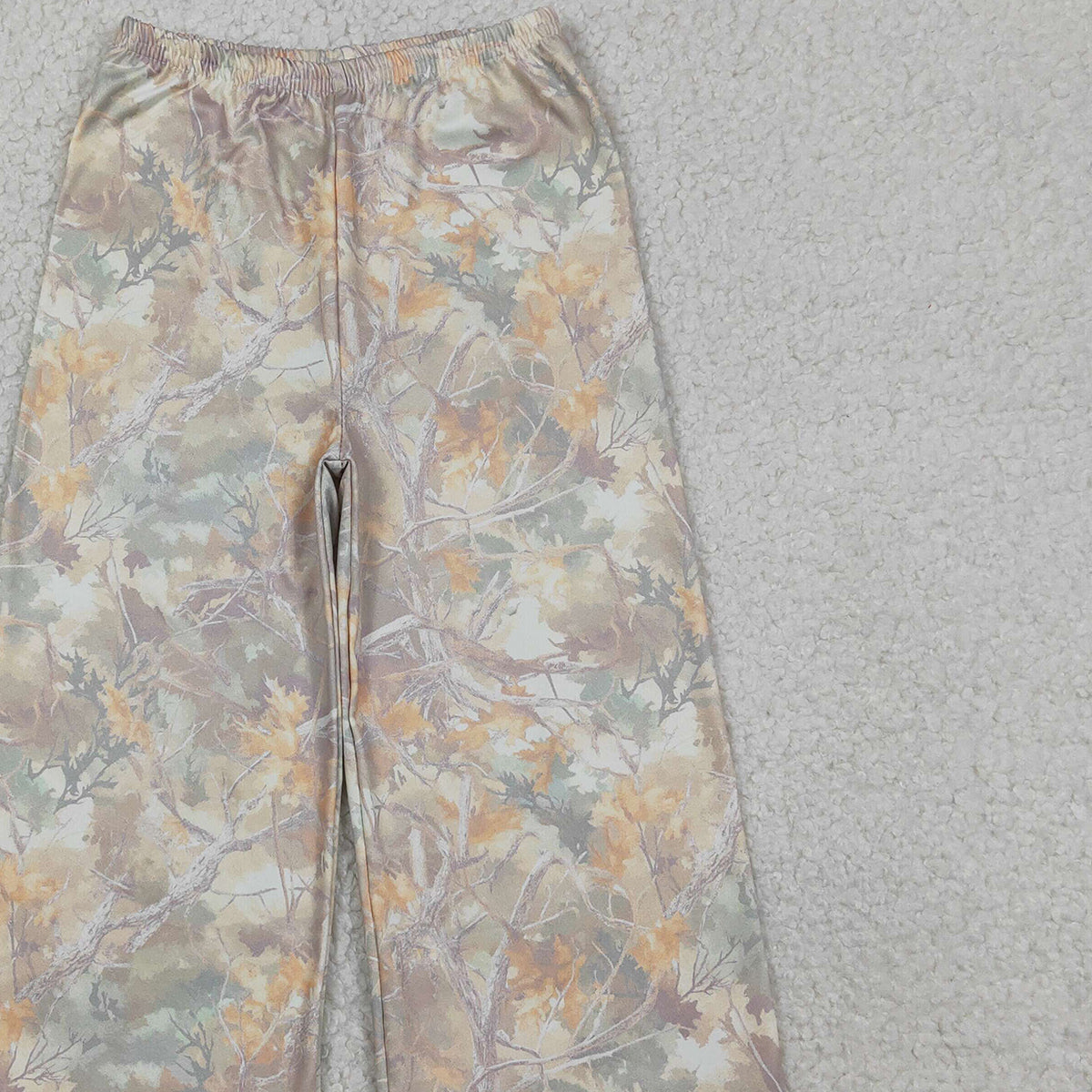 12.29 RTS NO MOQ (In stock)P1019 Baby Girls Southern Leaves Camo Flare Pants Bottom