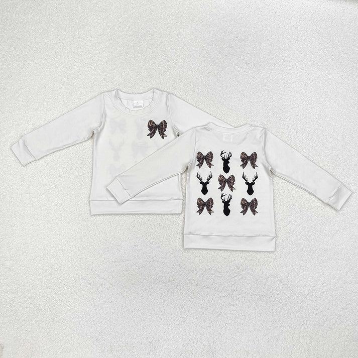 Baby Girls Bows Ducks Deer Hunting Season Tee Shirts Tops