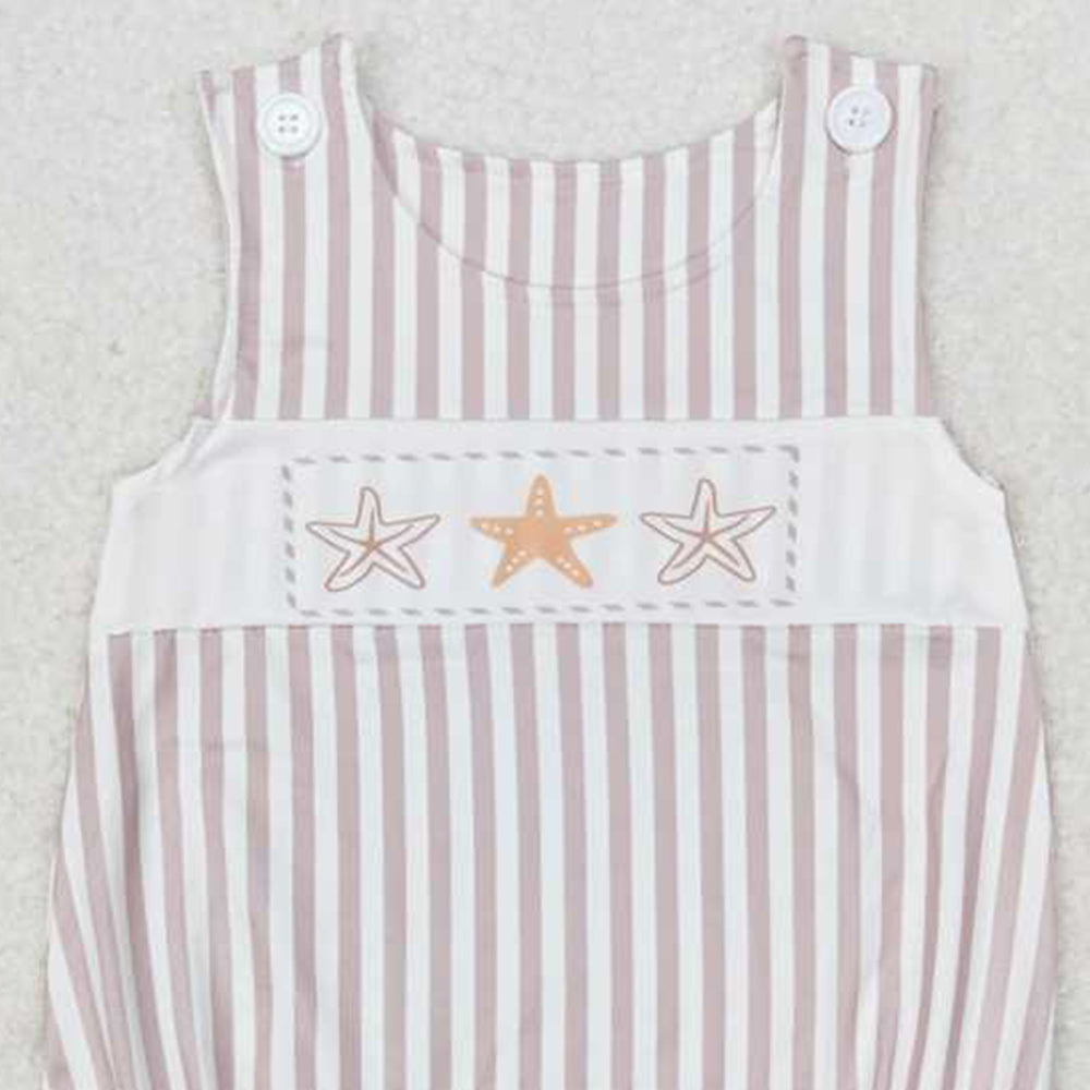 SR1487 New Rts No Moq 8-9 Days By Air Arrived it Stripe sleeveless starfish baby boys summer romper