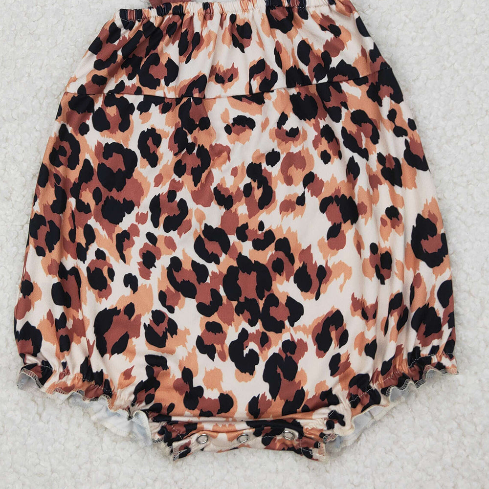 6.11 SR2913 RTS NO MOQ Baby Girls Summer Romper Baby Girls leoaprd Bubble Romper