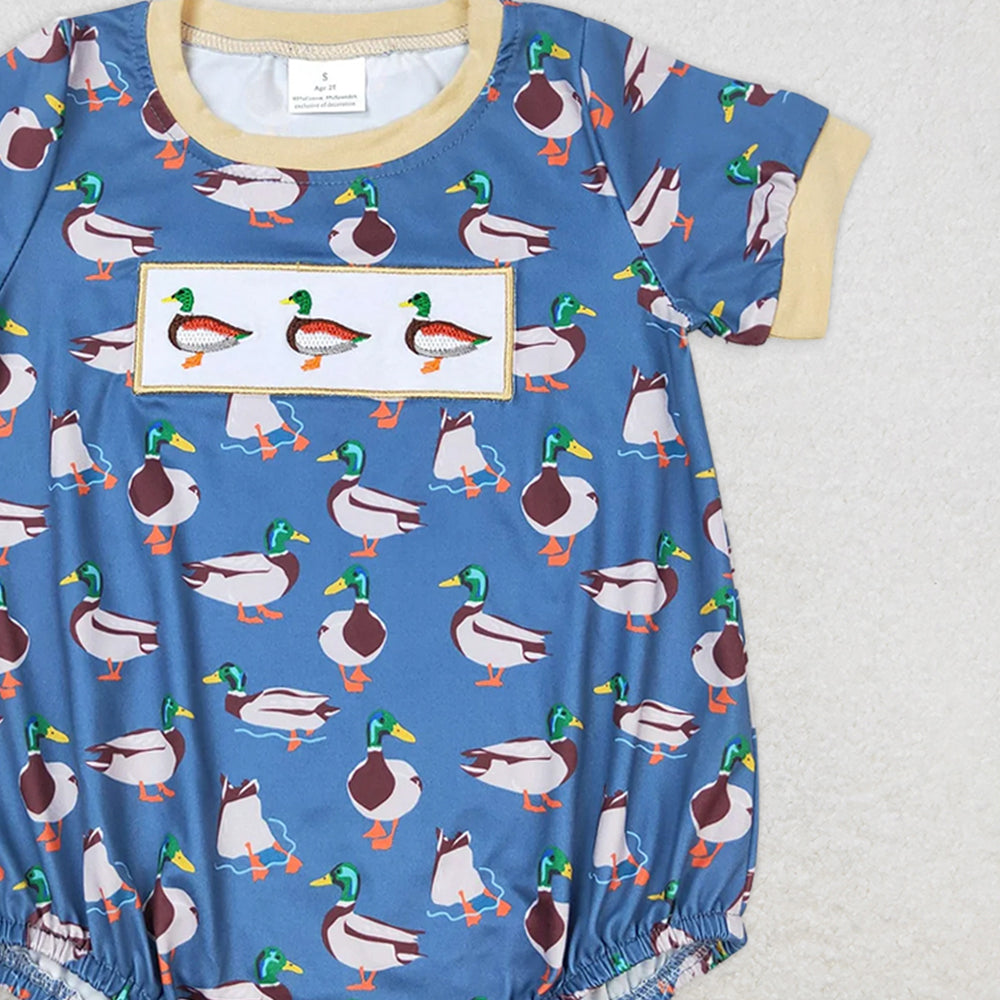 SR1134 RTS NO MOQ Baby Boys Summer Rompers Baby Infant Boys Duck Short Sleeve Rompers