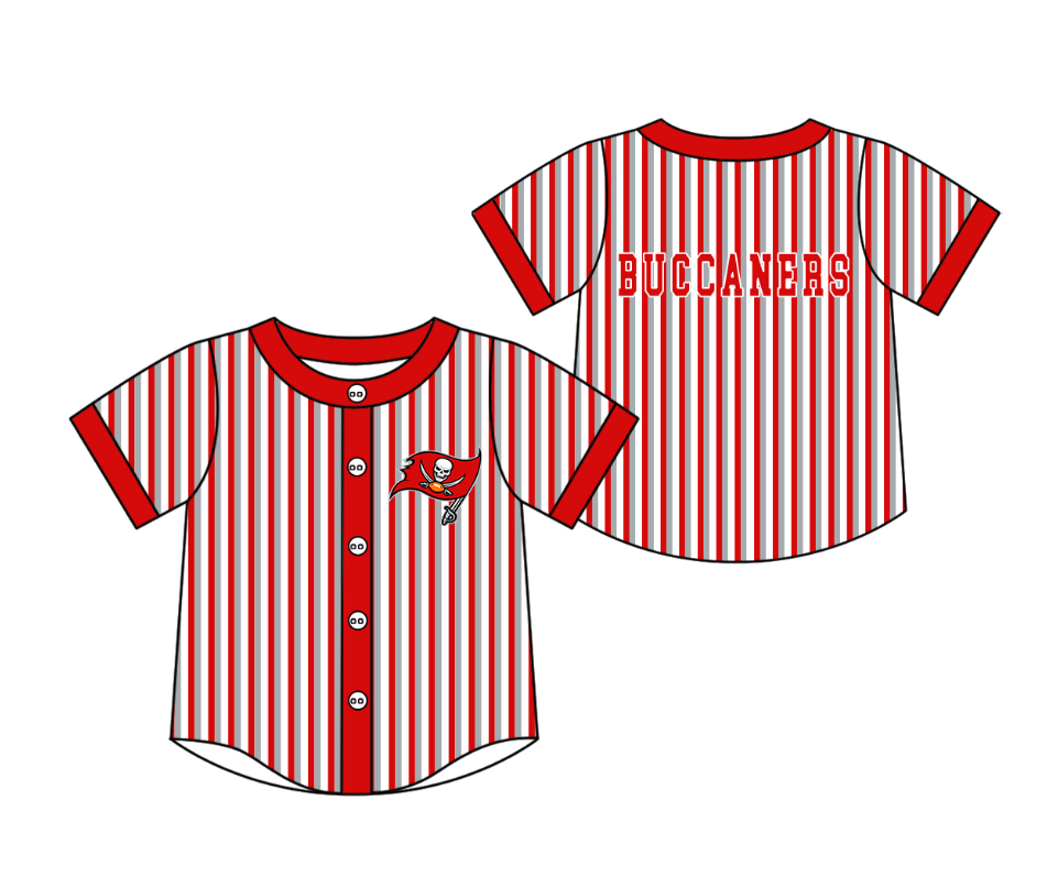 3.5 CUSTOM MOQ 5 Cute Kids Clothing Baby Kids Red Gray Stripe Short Sleeve Team T-shirts Top