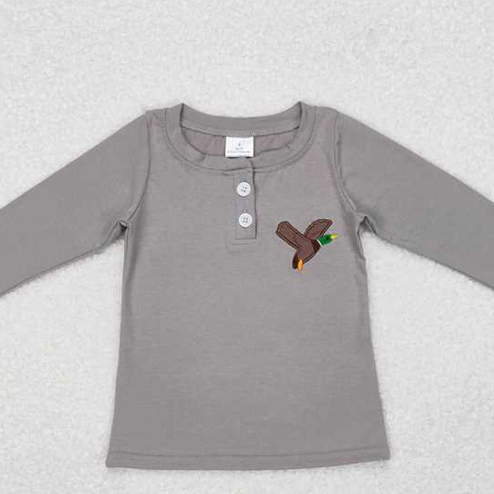 5.19 GT0353 RTS NO MOQ Long sleeves grey duck kids boy hunting shirt