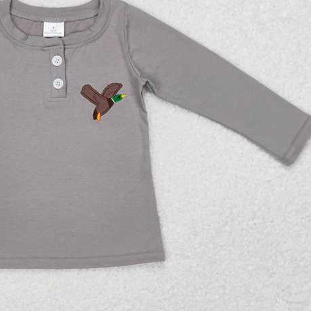 5.19 GT0353 RTS NO MOQ Long sleeves grey duck kids boy hunting shirt