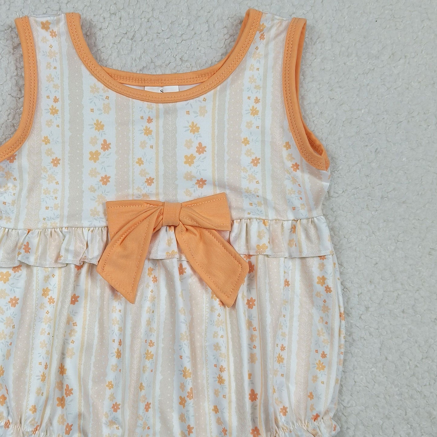 SR4122 RTS NO MOQ (In stock)Sleeveless floral bow ruffle baby girls summer bubble