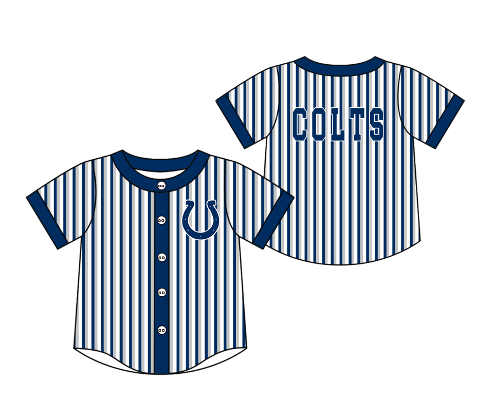 3.5 CUSTOM MOQ 5 Cute Kids Clothing Baby Kids Blue Gray Stripe Short Sleeve Team T-shirts Top