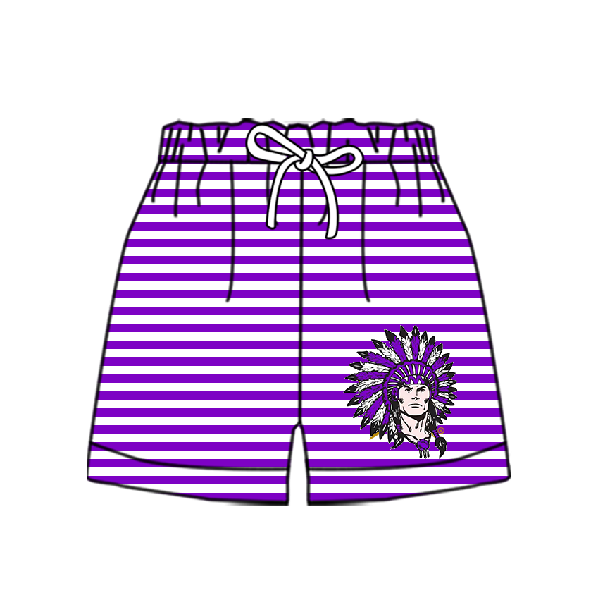 CUSTOM MOQ 5 Cute Comfortable Clothing For Kids Baby Kids Summer Purple Bottom Team Shorts