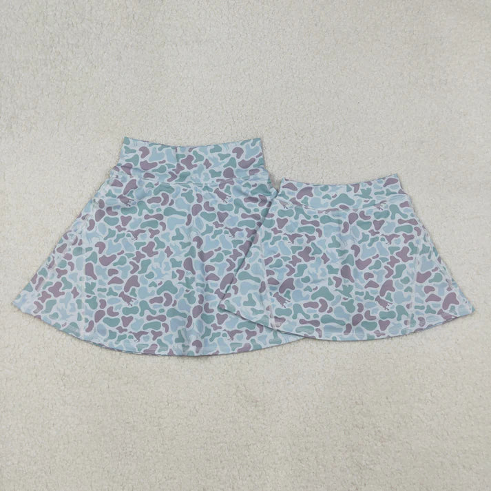 9.25 RTS Mama and Me Adult Women Girls Western Green Camo Yoga Active Skirt Shorts Bottoms