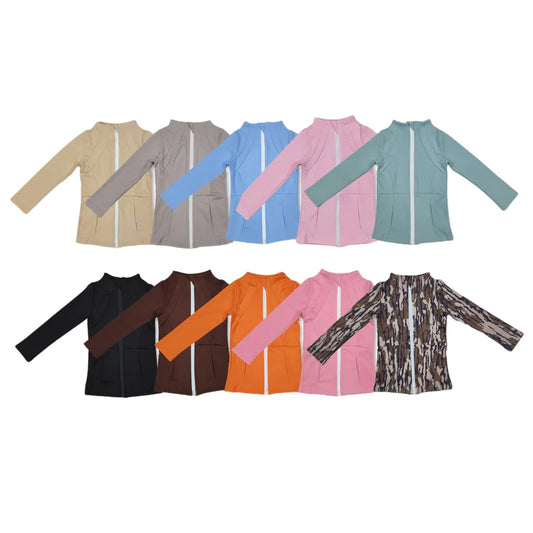 10.21 RST Sibling Baby Girls Long Sleeve Yoga Active Zipper Pockets Jackets Top