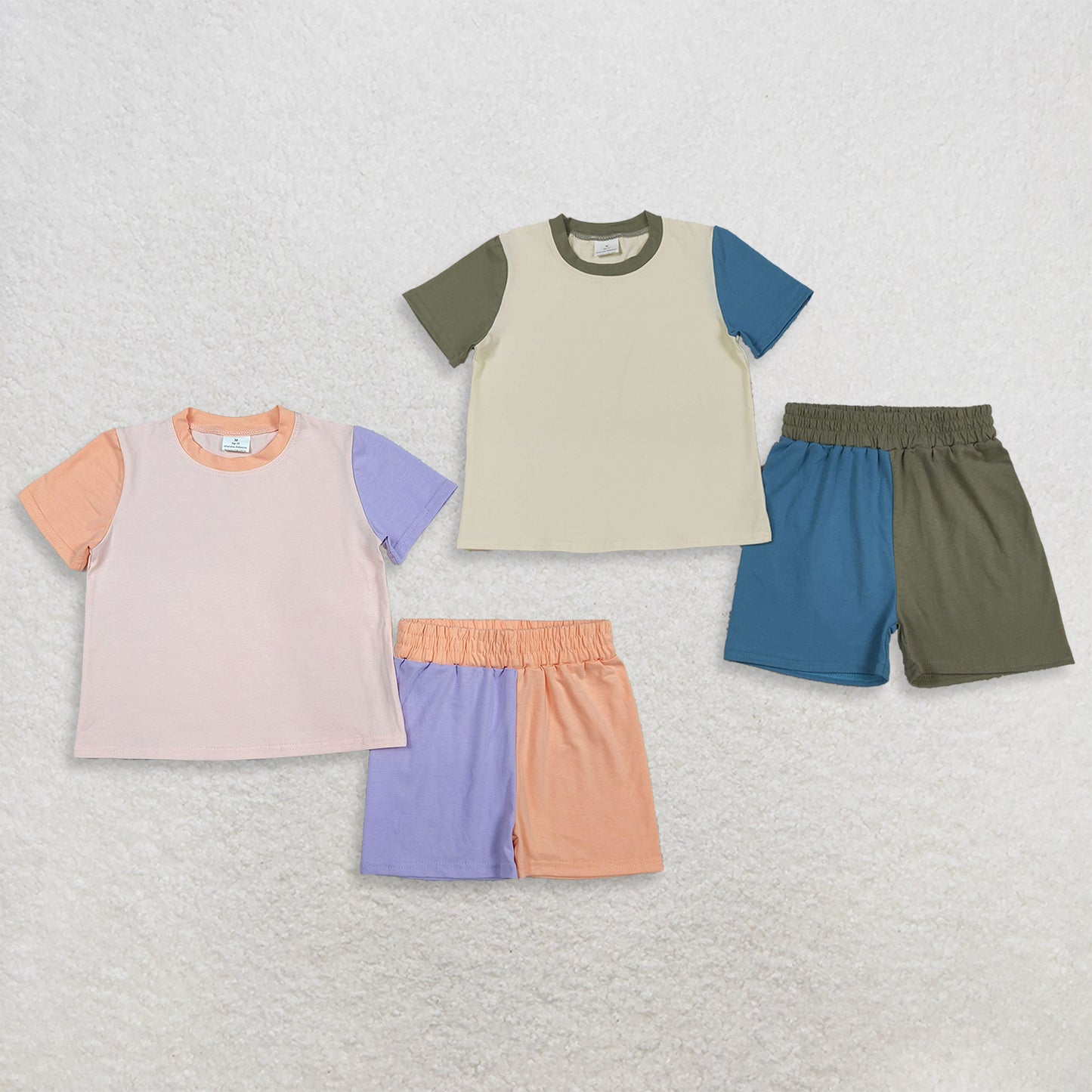 RTS Sibling Solid short sleeves cotton kids girls summer outfits