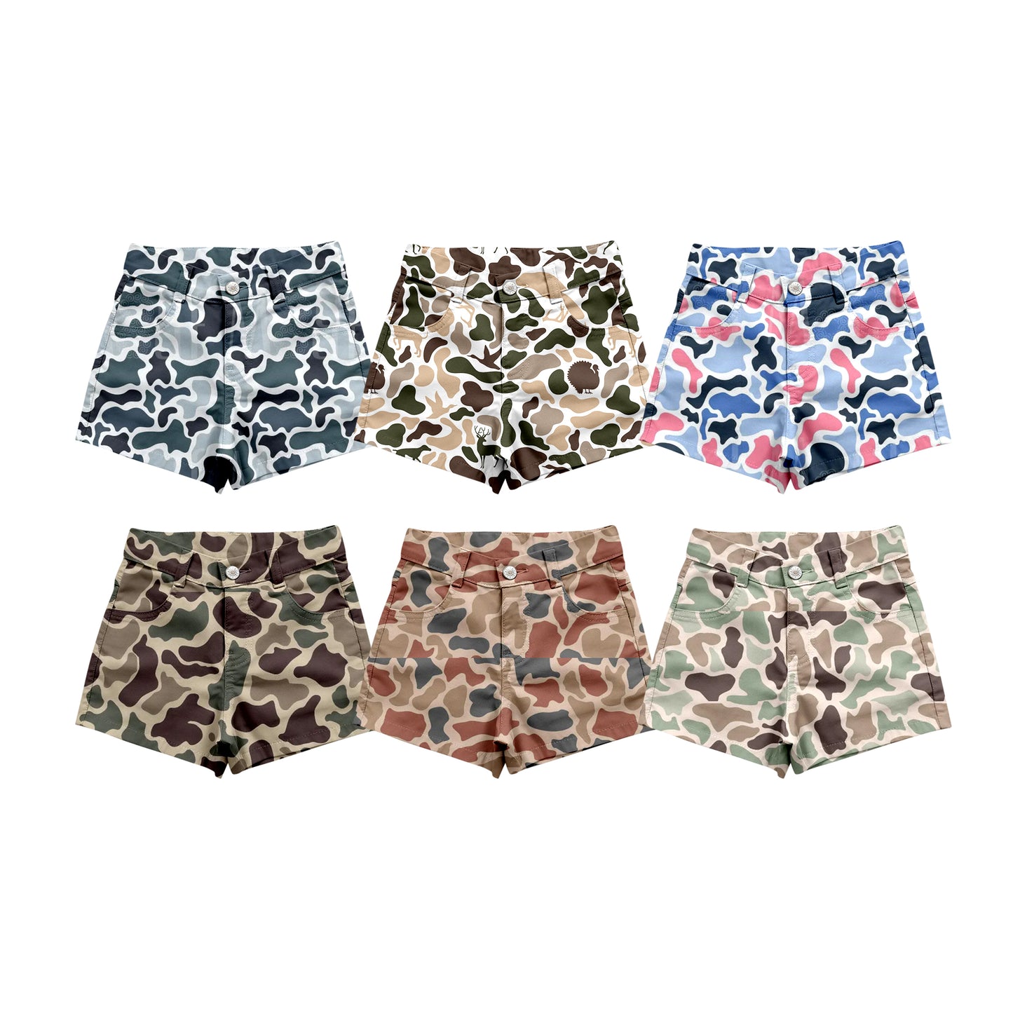 CUSTOM MOQ 5 Sibling Baby Girls 6 Colors Summer Denim Shorts