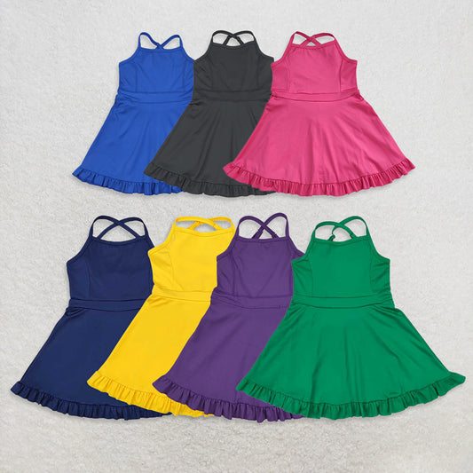 USA Warehouse (IN STOCK) Baby Girls Summer Active Wear Ruffle Straps Clothing Soft Comfortable Material for Little Girls