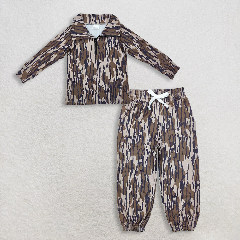 11.1 RTS NO MOQ (In stock)BT0957 + P0649 Baby Boys Bottomland Long Sleeve Zip Pullovers Tops Bottomland Pockets Jogger Pants