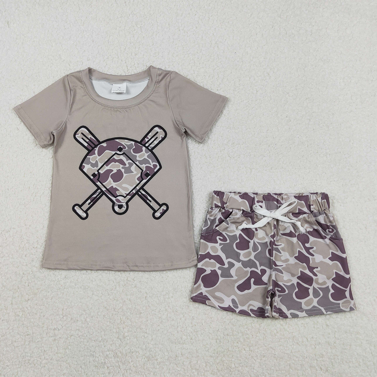 11.18 RTS NO MOQ (In stock)BT1417 Baby Boys Grey Camo Baseball Short Sleeve Team T-shirts