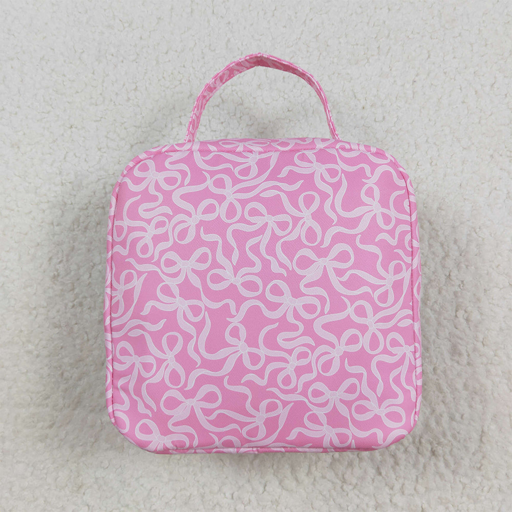 RTS NO MOQ (In stock)BA0310 Baby Bags Baby Girls Pink Bows Plaid Ruffle School Bags Lunch Boxes