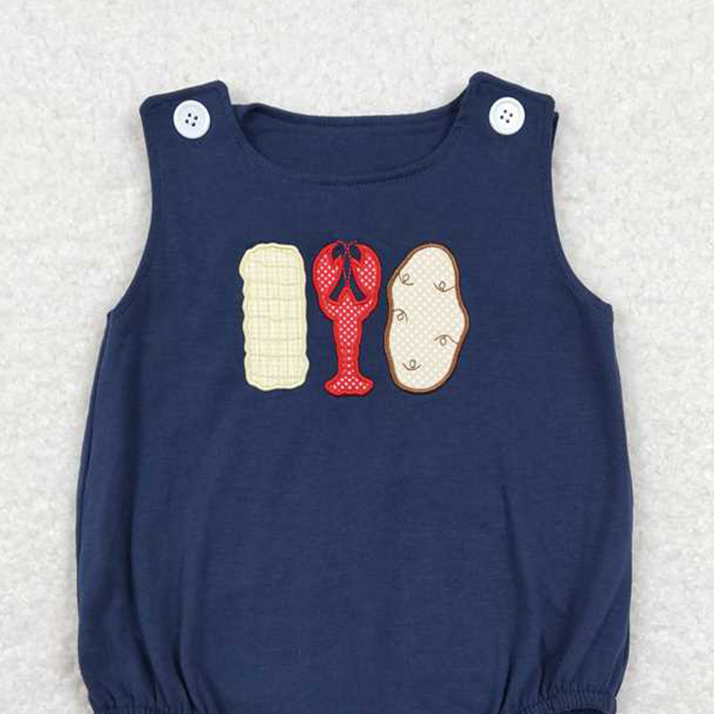 5.16 SR0740 RTS NO MOQ Sleeveless crawfish corn naby baby boys romper