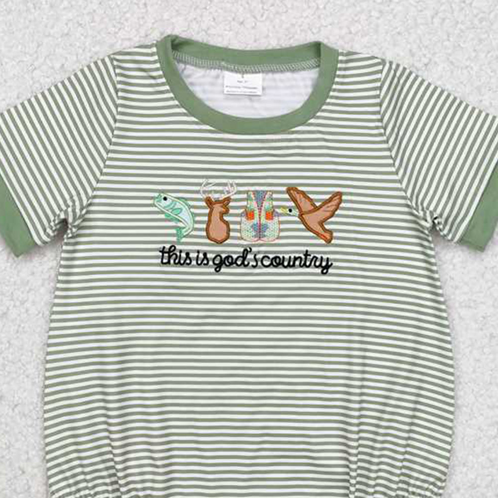 USA Shop (in stock)SR2263 This is god's country fish deer duck baby boy romper