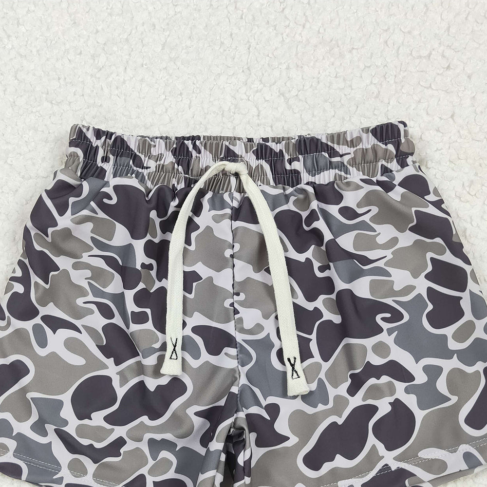 SS0079 RTS NO MOQ Baby Boys Summer Swimsuits Boys camouflage grey swimming trunks
