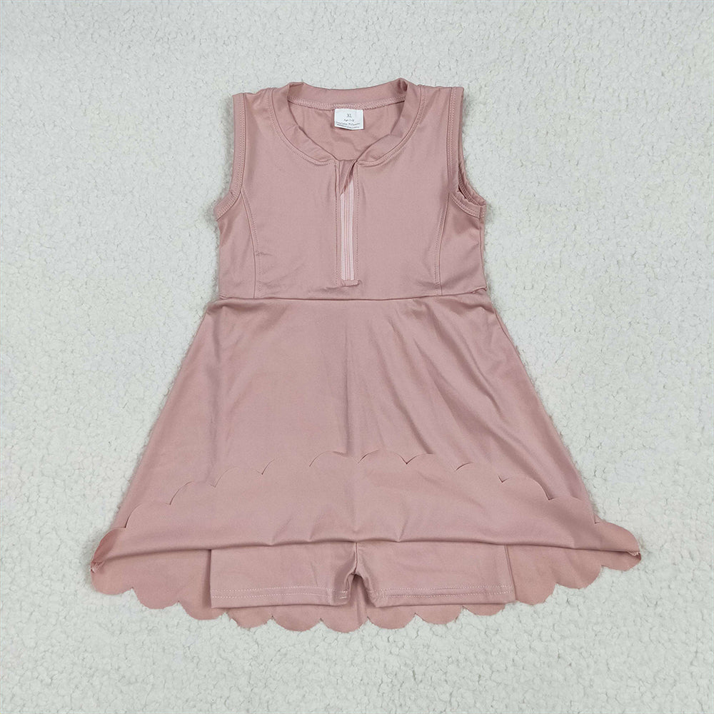 7.18 GSD2086 RTS NO MOQBaby Girls Summer Yoga Dress baby girl clothes yoga sleeveless skirts dress