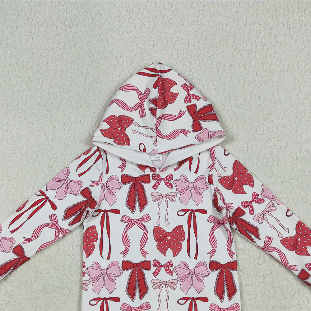 GT1059RTS NO MOQ Baby Girls Long Sleeve Tops Baby Girls Long Sleeves Pink Bows Plaid Hoodies Top