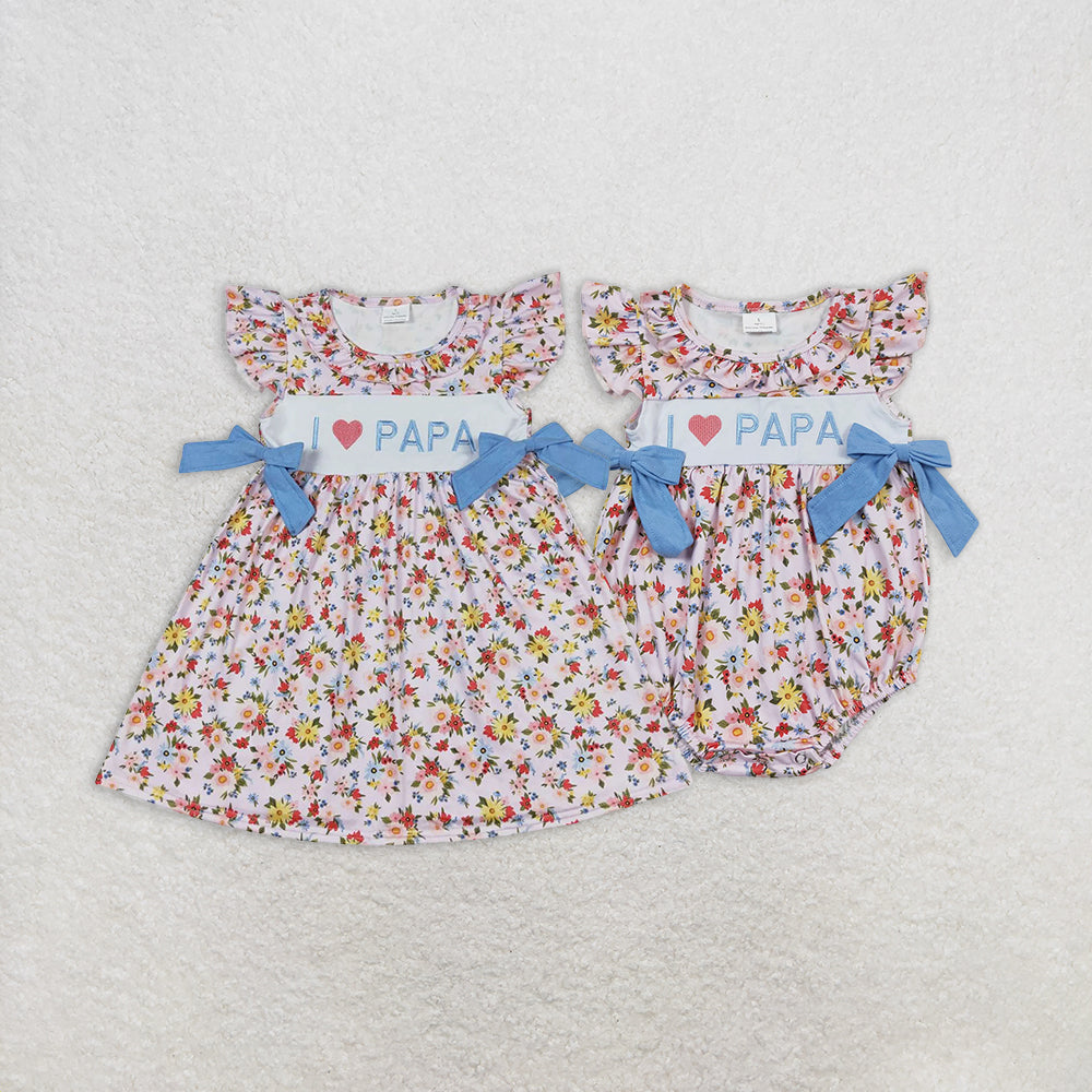 7.17 RTS NO MOQ girls daddy Short Sleeve Shorts sets dress romper