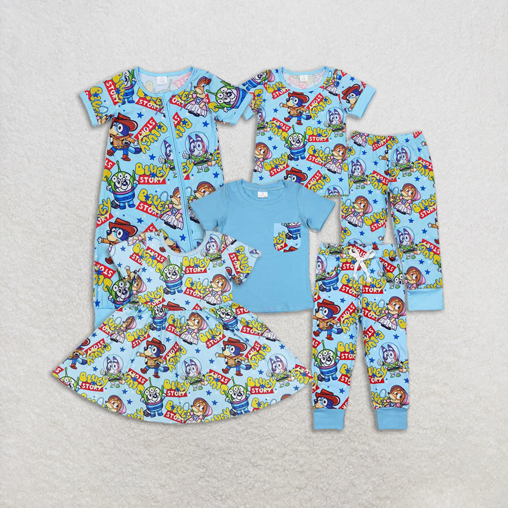 4.24 RTS NO MOQ Kids Boys Short Sleeve Dog Toy Pants Pajamas Comfortable Sleepwear