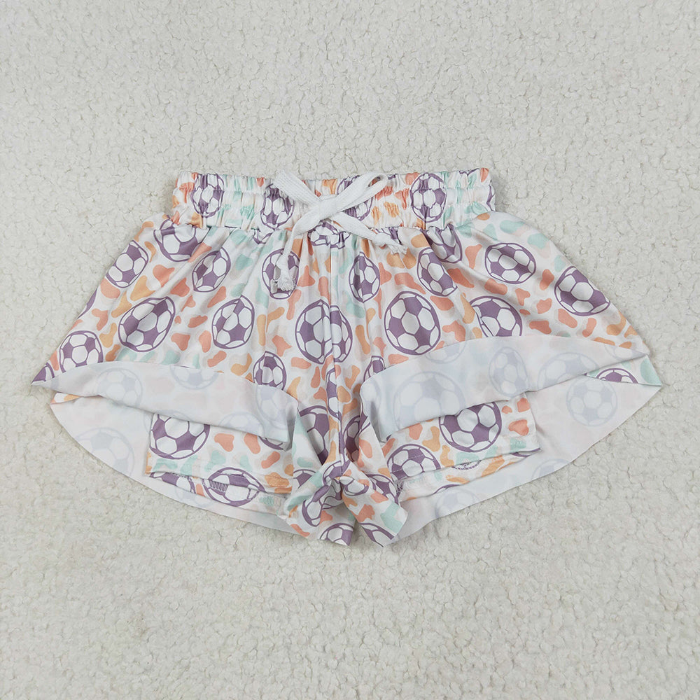 SS0582RTS NO MOQ Baby Girls Summer Shorts Colorful leopard soccer baby girls summer shorts