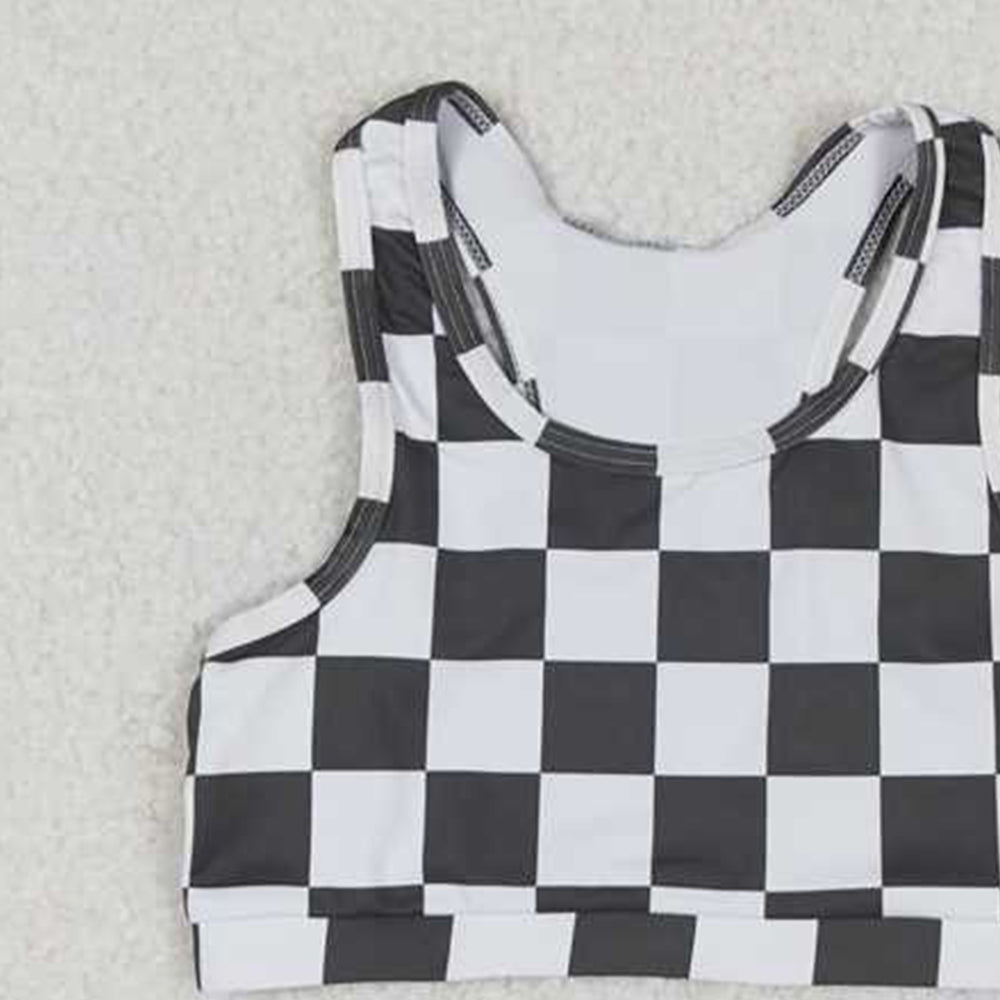 6.03 GT0522 New Rts No Moq 8-9 Days By Air Arrived it Sleeveless black plaid baby girls shirt