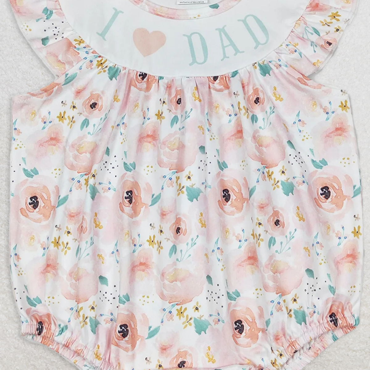 SR1349 RTS NO MOQBaby Girls Summer Rompers Baby Girls I Love Dad Flowers Ruffle Sleeveless Summer Rompers